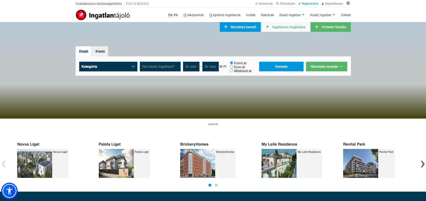 Ingatlantájoló portál